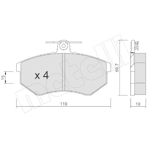Bremsbelagsatz Scheibenbremse Metelli 22-0148-0 f&uuml;r Audi Vorderachse