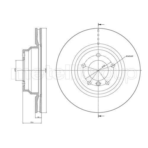 Bremsscheibe Metelli 23-0872C f&uuml;r Bmw Vorderachse