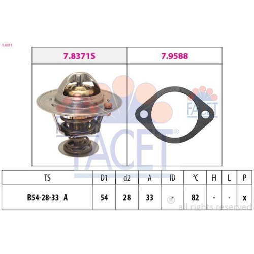 Thermostat K&uuml;hlmittel Facet 7.8371 Made In Italy - Oe Equivalent f&uuml;r Hyundai Kia