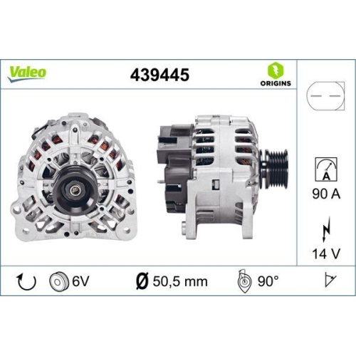 Generator Valeo 439445 Valeo Origins New Oe Technologie für Audi Seat Skoda VW