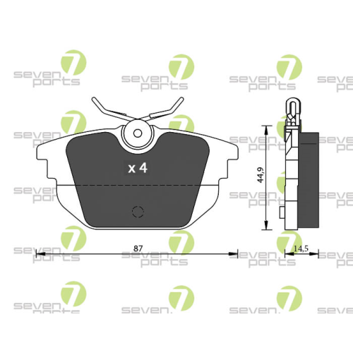 Bremsbelagsatz Scheibenbremse 7 Seven Parts SVP19580 f&uuml;r Abarth Alfa Romeo Fiat