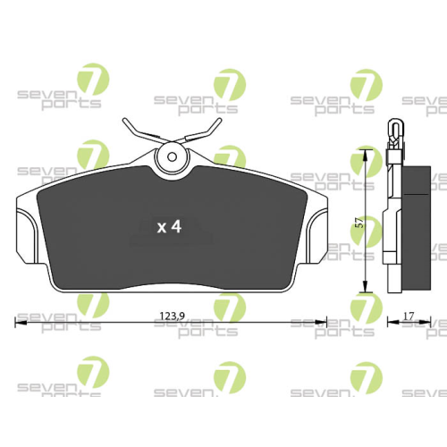 Bremsbelagsatz Scheibenbremse 7 Seven Parts SVP19590 f&uuml;r Nissan 1. Vorderachse