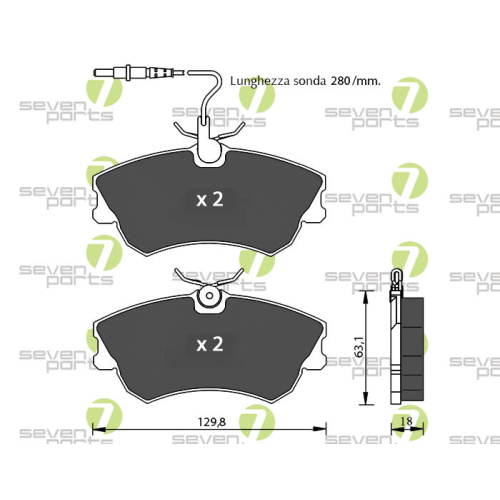 Bremsbelagsatz Scheibenbremse 7 Seven Parts SVP19600 für Renault 1. Vorderachse