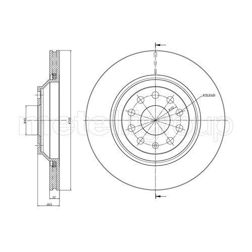 Metelli 2X Bremsscheibe Vorderachse f&uuml;r Audi Skoda VW