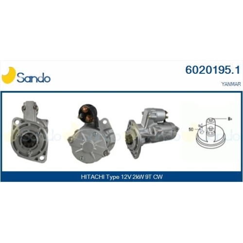 Starter Sando 6020195.1 f&uuml;r Hitachi Yanmar