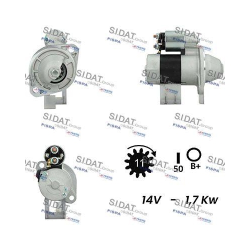 Starter Sidat S12HT0105A2 f&uuml;r Hitachi Yanmar New Holland