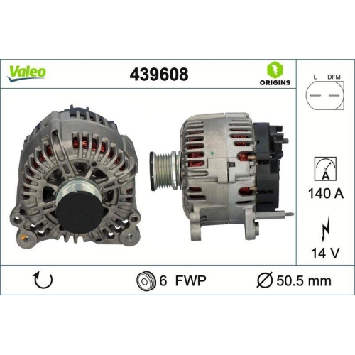 Generator Valeo 439608 Valeo Origins - New O.e. Technologie f&uuml;r Audi Seat Skoda