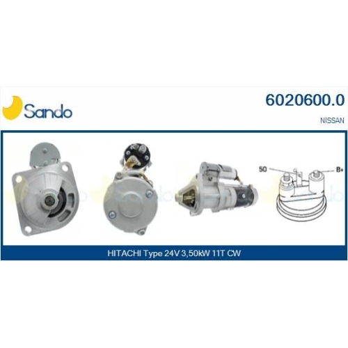 Starter Sando 6020600.0 for Nissan Hitachi