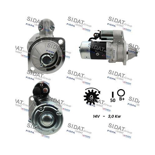 Starter Sidat S12HT0508A2 f&uuml;r Hitachi Yanmar