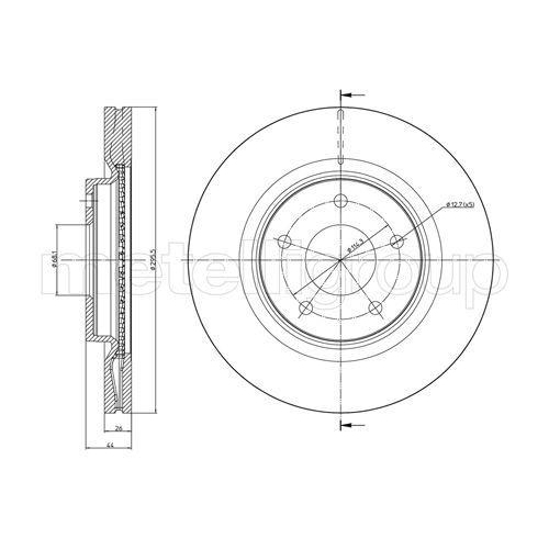 Bremsscheibe Metelli 23-0902C f&uuml;r Nissan Vorderachse