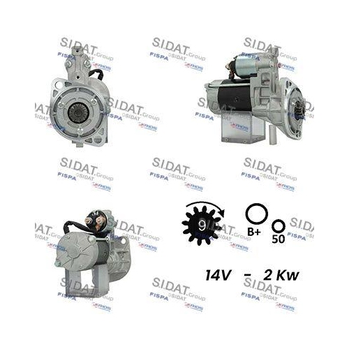 Starter Sidat S12HT0510A2 f&uuml;r International Harv. Isuzu Hitachi Cummins