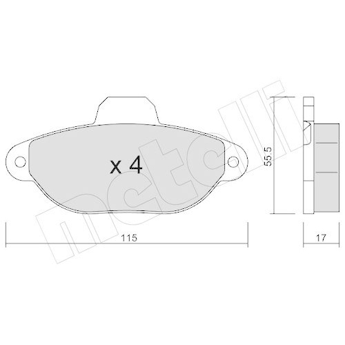 Bremsbelagsatz Scheibenbremse Metelli 22-0159-1 f&uuml;r Fiat Lancia Zastava