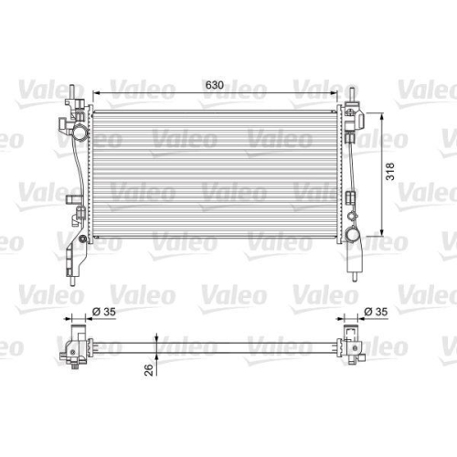 Kühler Motorkühlung Valeo 701718 für Citroën Fiat Peugeot