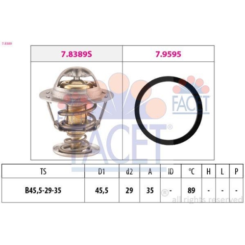 Thermostat K&uuml;hlmittel Facet 7.8389 Made In Italy - Oe Equivalent f&uuml;r Citro&euml;n