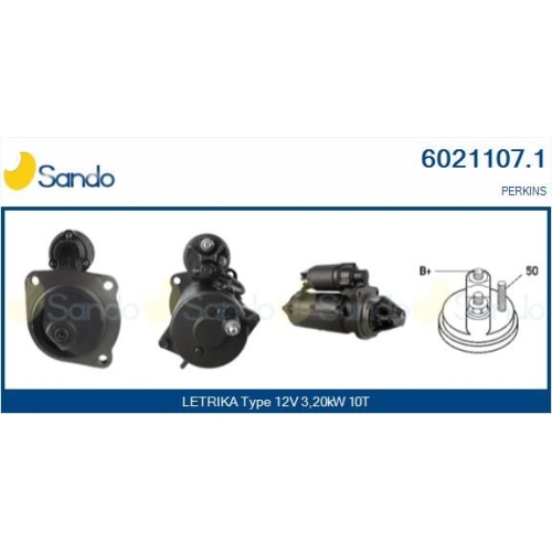 Starter Sando 6021107.1 für Massey Ferguson Perkins Landini Agco