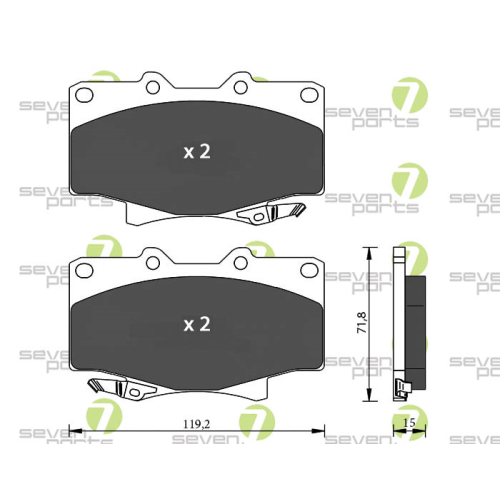 Brake Pad Set Disc Brake 7 Seven Parts SVP19790 for Lexus Toyota