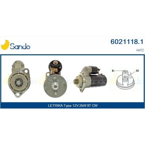 Starter Sando 6021118.1 f&uuml;r Fiat Khd