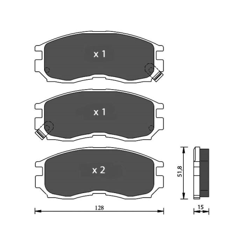 Bremsbelagsatz Scheibenbremse 7 Seven Parts SVP19800 f&uuml;r Hyundai Mitsubishi