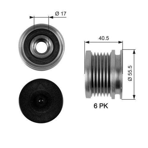 Generatorfreilauf Gates OAP7040 Drivealign&trade; f&uuml;r Ford Seat VW