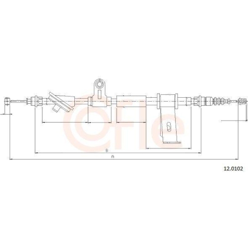 Seilzug Feststellbremse Cofle 12.0102 f&uuml;r Alfa Romeo Hinten Links
