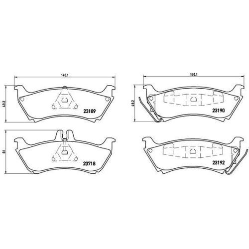 Bremsbelagsatz Scheibenbremse Brembo P50044 Prime Line f&uuml;r Mercedes Benz