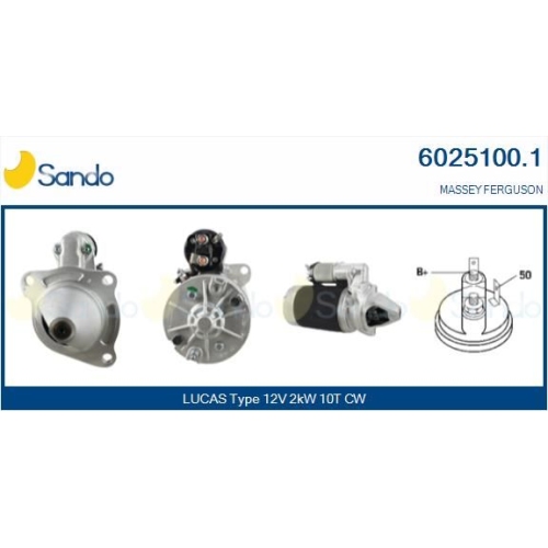 Starter Sando 6025100.1 für Hitachi Massey Ferguson Perkins