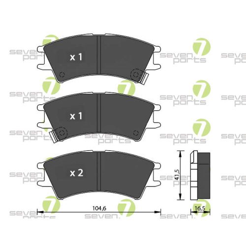 Bremsbelagsatz Scheibenbremse 7 Seven Parts SVP19870 f&uuml;r Hyundai 1. Vorderachse