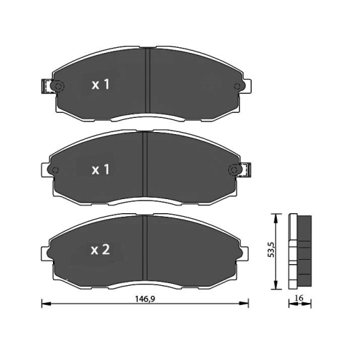 Bremsbelagsatz Scheibenbremse 7 Seven Parts SVP19880 f&uuml;r Hyundai 1. Vorderachse