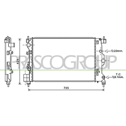 K&uuml;hler Motork&uuml;hlung Prasco OP700R003 Prascoselection f&uuml;r Opel Vauxhall Chevrolet