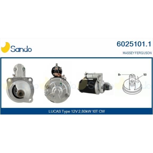 Starter Sando 6025101.1 für Massey Ferguson Perkins Jcb Landini