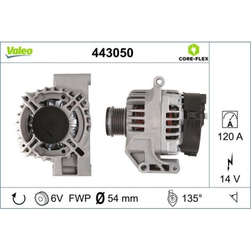 Generator Valeo 443050 Valeo Core-flex f&uuml;r Opel Vauxhall