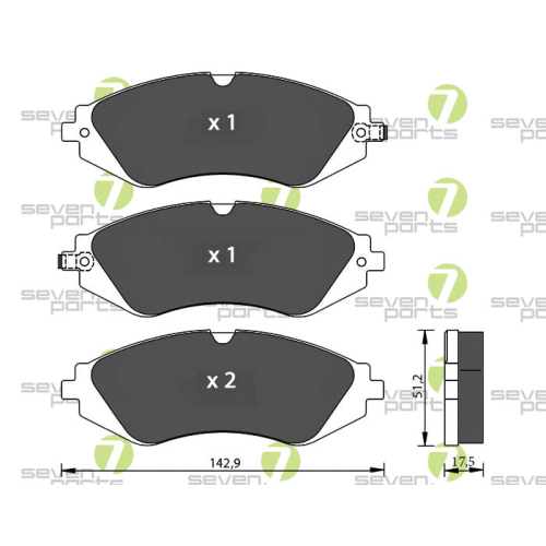 Bremsbelagsatz Scheibenbremse 7 Seven Parts SVP19920 f&uuml;r Chevrolet Daewoo
