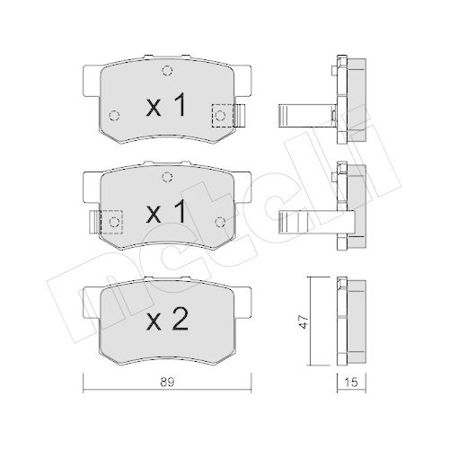 Bremsbelagsatz Scheibenbremse Metelli 22-0173-0 f&uuml;r Fiat Honda Rover Suzuki