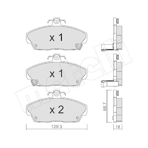 Bremsbelagsatz Scheibenbremse Metelli 22-0174-0 f&uuml;r Honda Rover Vorderachse