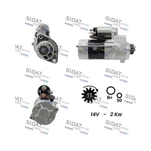 Starter Sidat S12MH0133 f&uuml;r Mitsubishi Nissan