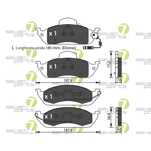 Bremsbelagsatz Scheibenbremse 7 Seven Parts SVP19950 f&uuml;r Mercedes Benz