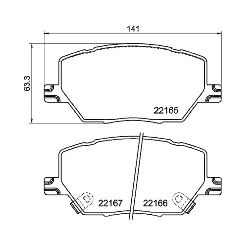 Bremsbelagsatz Scheibenbremse Hella 8DB 355 025-901 f&uuml;r Alfa Romeo Fiat Jeep