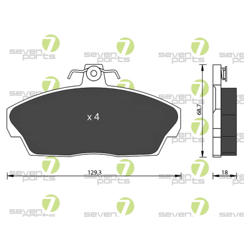 Bremsbelagsatz Scheibenbremse 7 Seven Parts SVP14821 f&uuml;r Land Rover
