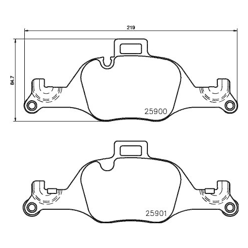 Bremsbelagsatz Scheibenbremse Hella 8DB 355 036-531 f&uuml;r Bmw Vorderachse