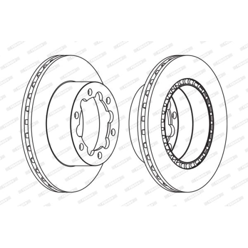 Ferodo 1X Bremsscheibe Premier f&uuml;r Audi Chrysler Dodge Mercedes Benz Seat