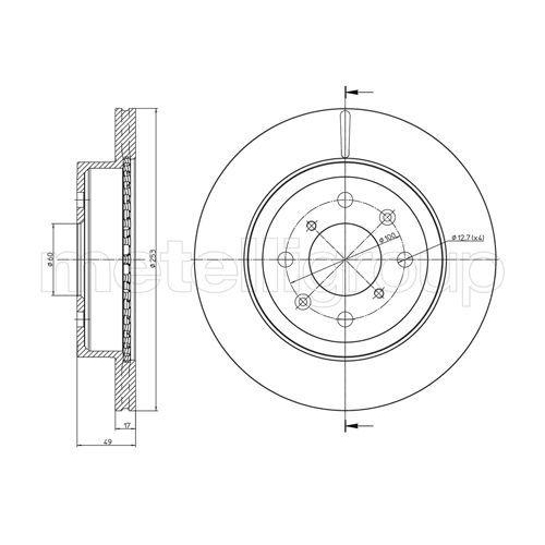 Bremsscheibe Metelli 23-0839C f&uuml;r Opel Subaru Suzuki Vorderachse