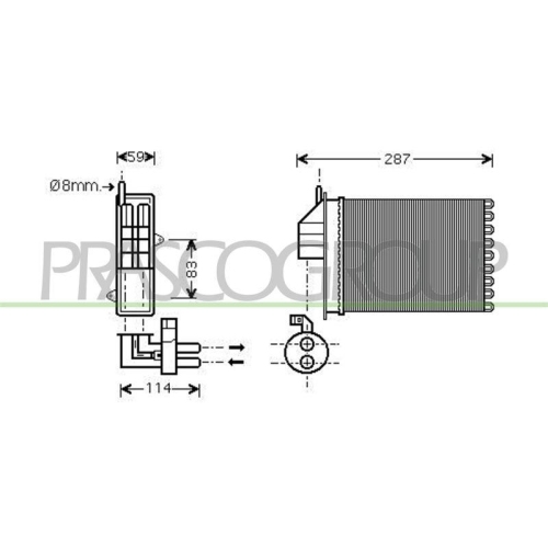 W&auml;rmetauscher Innenraumheizung Prasco FT019H001 Aq f&uuml;r Fiat