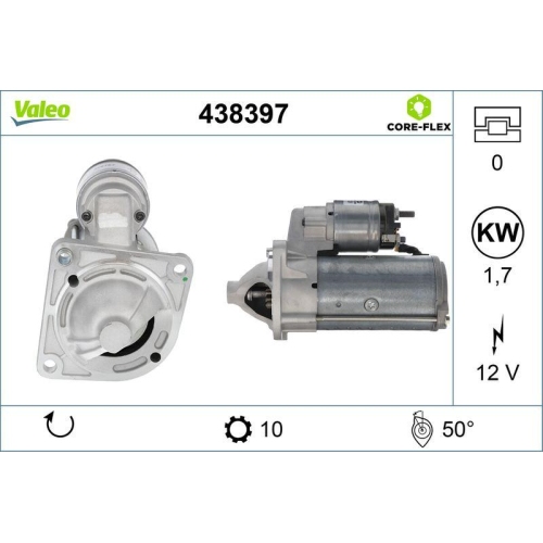Starter Valeo 438397 Valeo Core-flex f&uuml;r Mitsubishi Opel Saab Vauxhall Cadillac