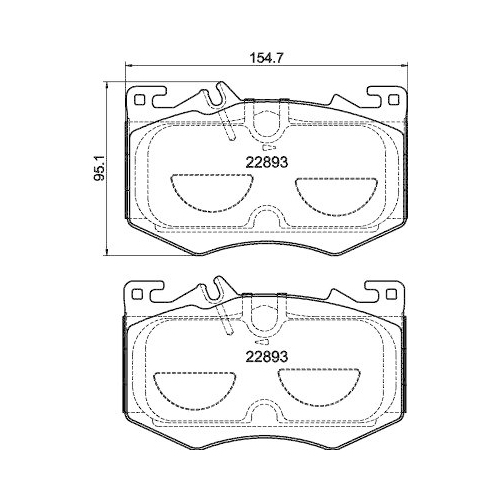 Bremsbelagsatz Scheibenbremse Hella 8DB 355 039-071 f&uuml;r Mercedes Benz Amc