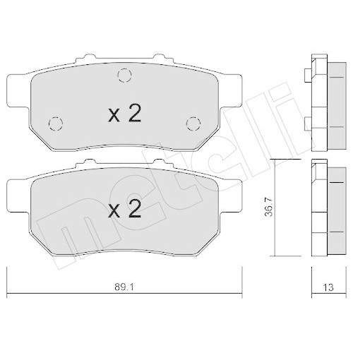 Bremsbelagsatz Scheibenbremse Metelli 22-0176-0 f&uuml;r Honda Hinterachse