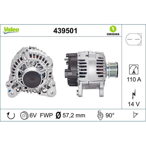 Generator Valeo 439501 Valeo Origins New Oe Technologie f&uuml;r Audi Seat Skoda VW