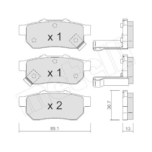 Bremsbelagsatz Scheibenbremse Metelli 22-0176-1 f&uuml;r Honda Hinterachse