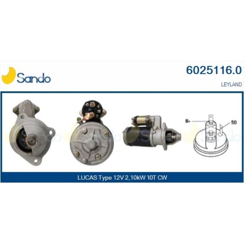 Starter Sando 6025116.0 f&uuml;r Perkins