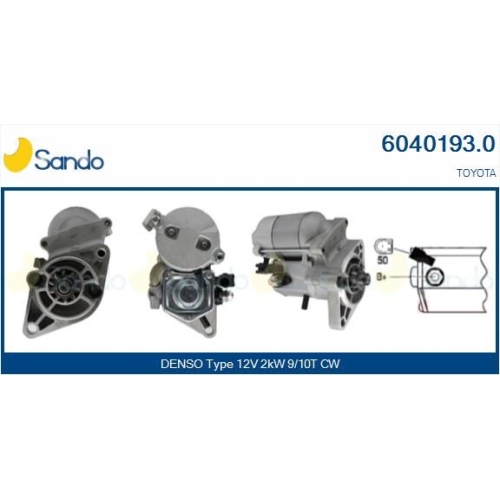 Starter Sando 6040193.0 f&uuml;r Toyota
