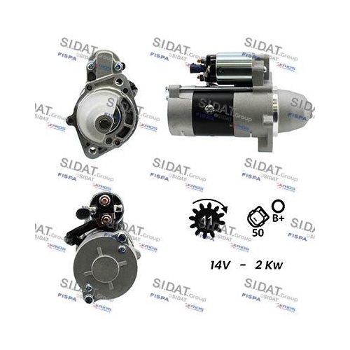 Starter Sidat S12MH0308A2 f&uuml;r Alfa Romeo Chrysler Fiat Lancia Mitsubishi Jeep